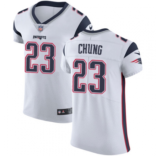 Men's Nike New England Patriots #23 Patrick Chung White Vapor Untouchable Elite Player NFL Jersey - Ujersey