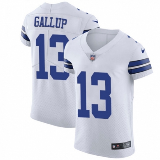 Men's Nike Dallas Cowboys #13 Michael Gallup White Vapor Untouchable Elite Player NFL Jersey - Ujersey