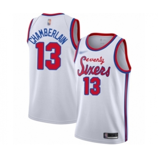 Youth Philadelphia 76ers #13 Wilt Chamberlain Swingman White Hardwood Classics Basketball Jersey - Ujersey