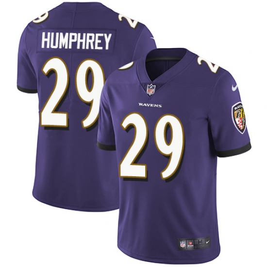 Men's Nike Baltimore Ravens #29 Marlon Humphrey Purple Team Color Vapor Untouchable Limited Player NFL Jersey - Ujersey