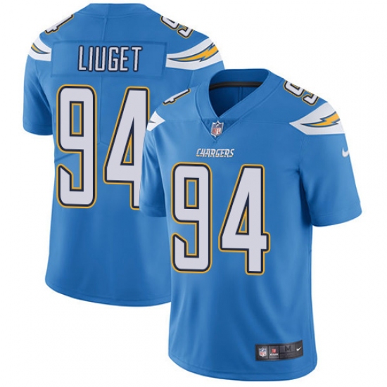 Men's Nike Los Angeles Chargers #94 Corey Liuget Electric Blue Alternate Vapor Untouchable Limited Player NFL Jersey - Ujersey