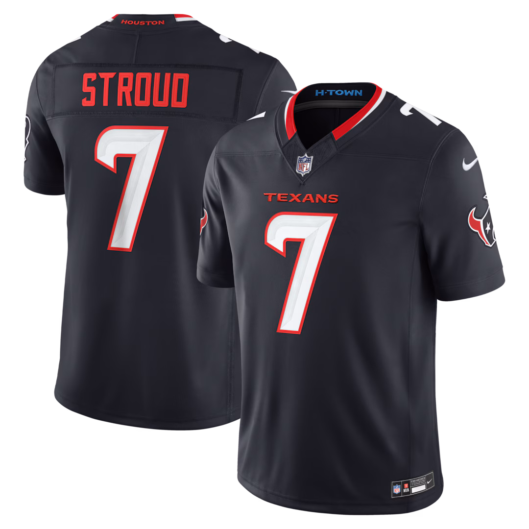 Men's Houston Texans C.J. Stroud Nike Navy Team Vapor F.U.S.E. Stitched Limited Jersey - U-jersey
