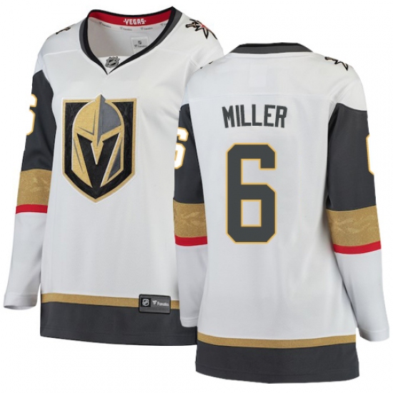 Women's Vegas Golden Knights #6 Colin Miller Authentic White Away Fanatics Branded Breakaway NHL Jersey