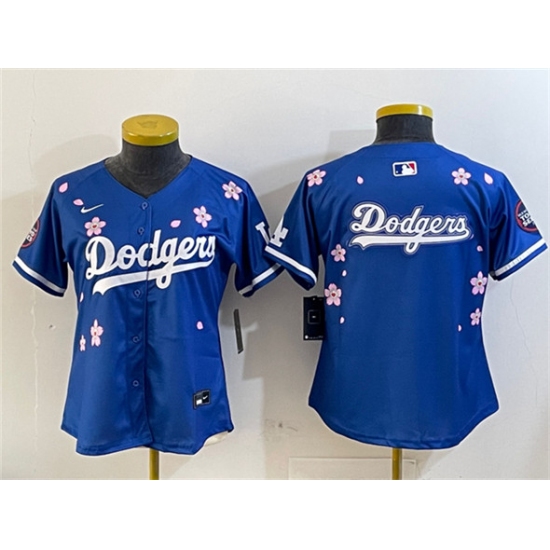 Youth Los Angeles Dodgers Team Big Logo Royal 2025 Tokyo Series Limited Stitched Baseball Jersey - Ujersey
