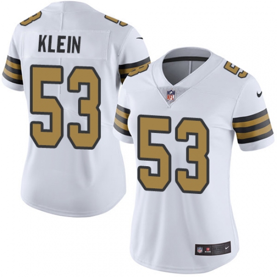 Women's Nike New Orleans Saints #53 A.J. Klein Limited White Rush NFL Jersey - Ujersey