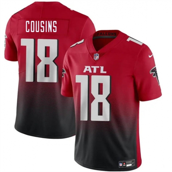 Men's Atlanta Falcons #18 Kirk Cousins Red Black Vapor Untouchable Limited Football Stitched Jersey - Ujersey