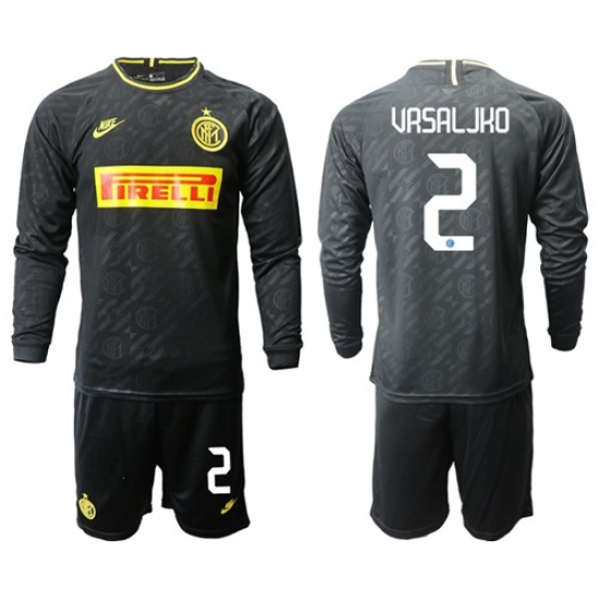 Inter Milan #2 Vrsaljko Third Long Sleeves Soccer Club Jersey