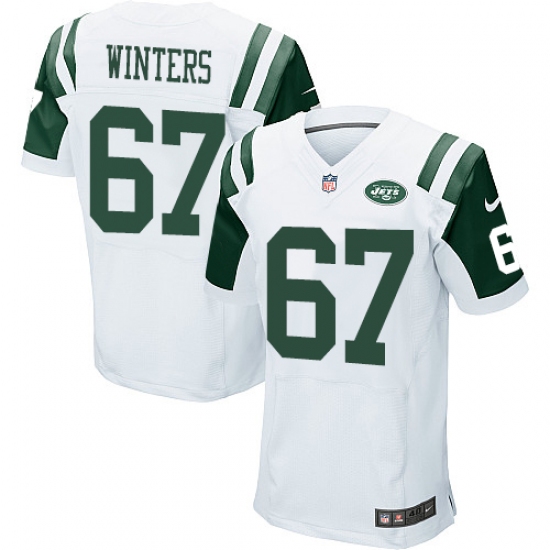 Men's Nike New York Jets #67 Brian Winters Elite White NFL Jersey - Ujersey