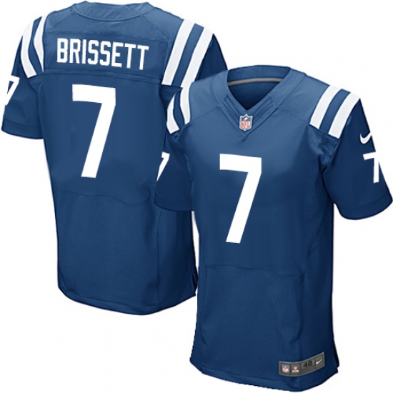 Men's Nike Indianapolis Colts #7 Jacoby Brissett Elite Royal Blue Team Color NFL Jersey - Ujersey