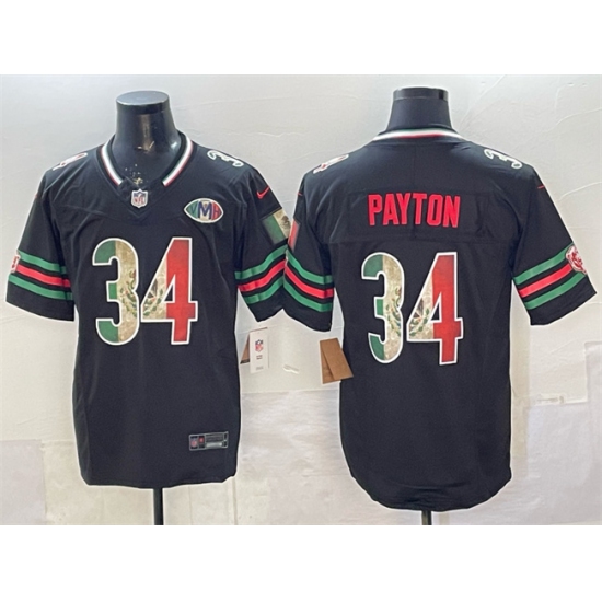 Men's Chicago Bears #34 Walter Payton Black Mexico F.U.S.E. With VMH Stitched Football Jersey - Ujersey