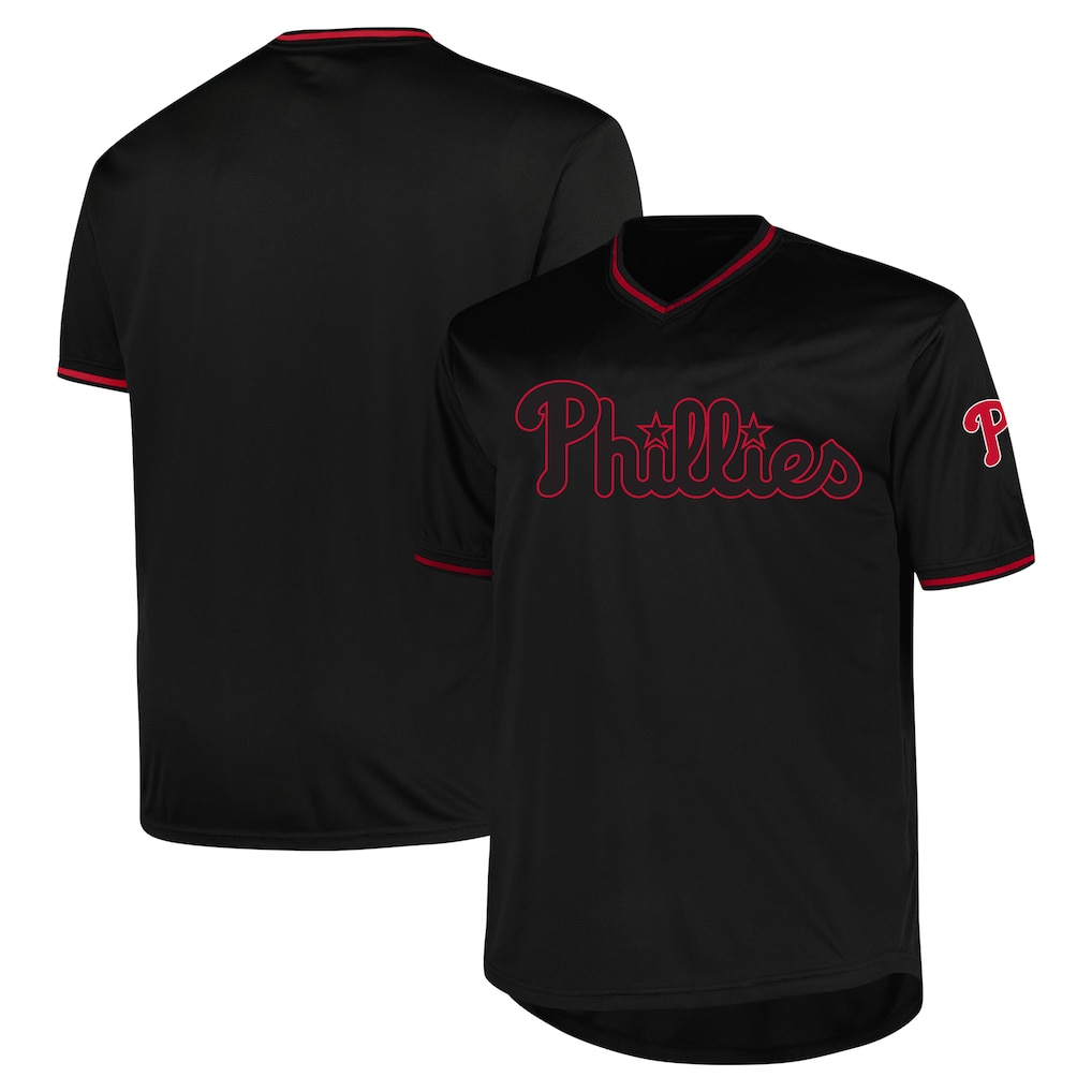 Men's Philadelphia Phillies Profile Black Big & Tall Pop Fashion Jersey - SUjersey01