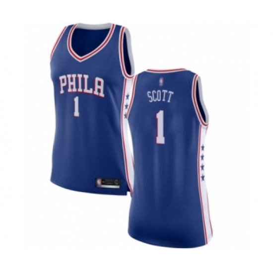 Women's Philadelphia 76ers #1 Mike Scott Swingman Blue Basketball Jersey - Icon Edition - Ujersey