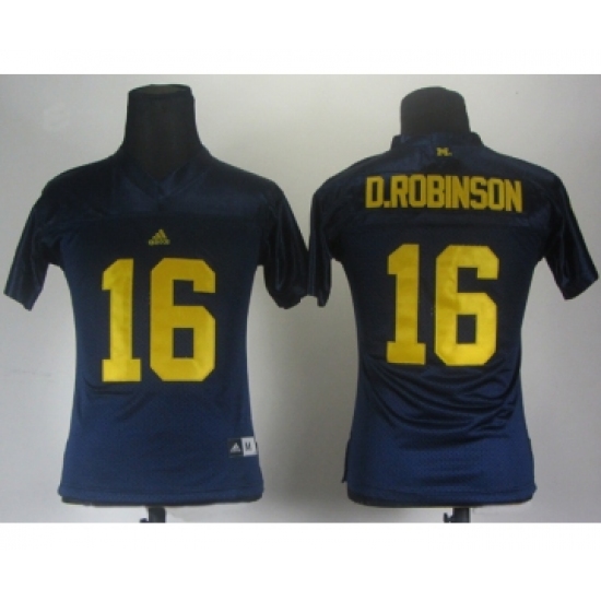 Women Michigan Wolverines 16 Denard Robinson Blue Jerseys - Ujersey