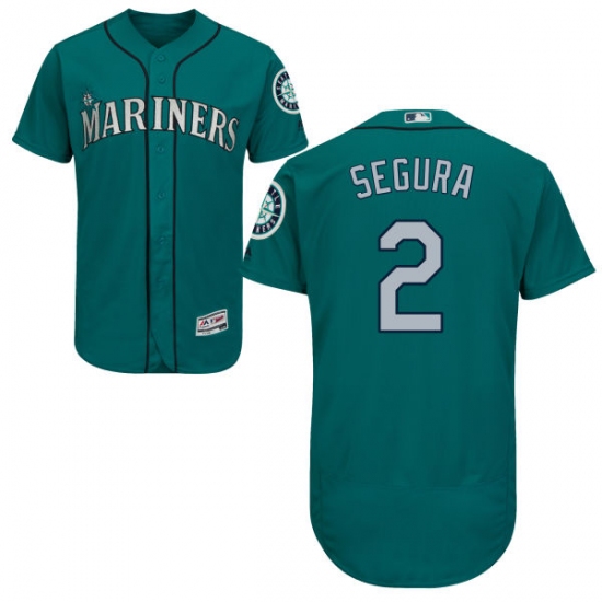 Men's Majestic Seattle Mariners #2 Jean Segura Teal Green Flexbase Authentic Collection MLB Jersey - Ujersey