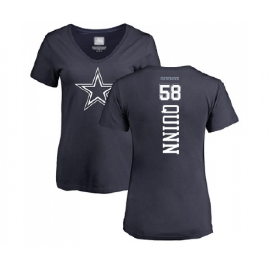 Football Women's Dallas Cowboys #58 Robert Quinn Navy Blue Backer T-Shirt - Ujersey