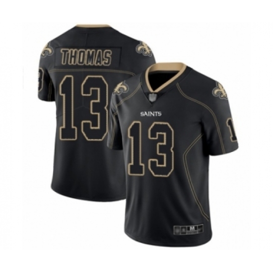 Men's New Orleans Saints #13 Michael Thomas Limited Lights Out Black Rush Football Jersey - Ujersey