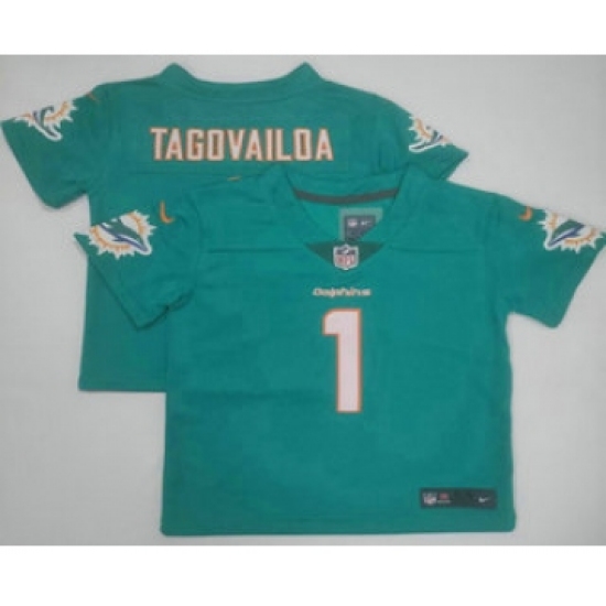 Toddler Miami Dolphins #1 Tua Tagovailoa Aqua 2022 Vapor Limited Stitched NFL Jersey - Ujersey