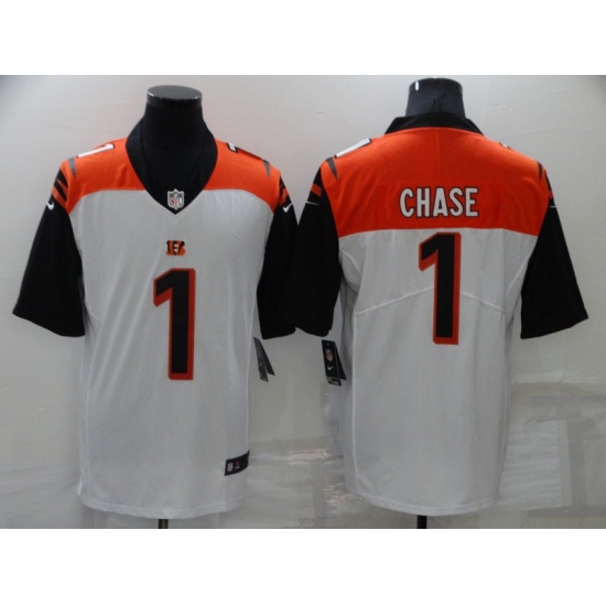 Men's Cincinnati Bengals #1 Ja'Marr Chase Nike White Draft First Round Pick Limited Jersey - Ujersey