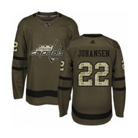 Youth Washington Capitals #22 Lucas Johansen Authentic Green Salute to Service Hockey Jersey - Ujersey