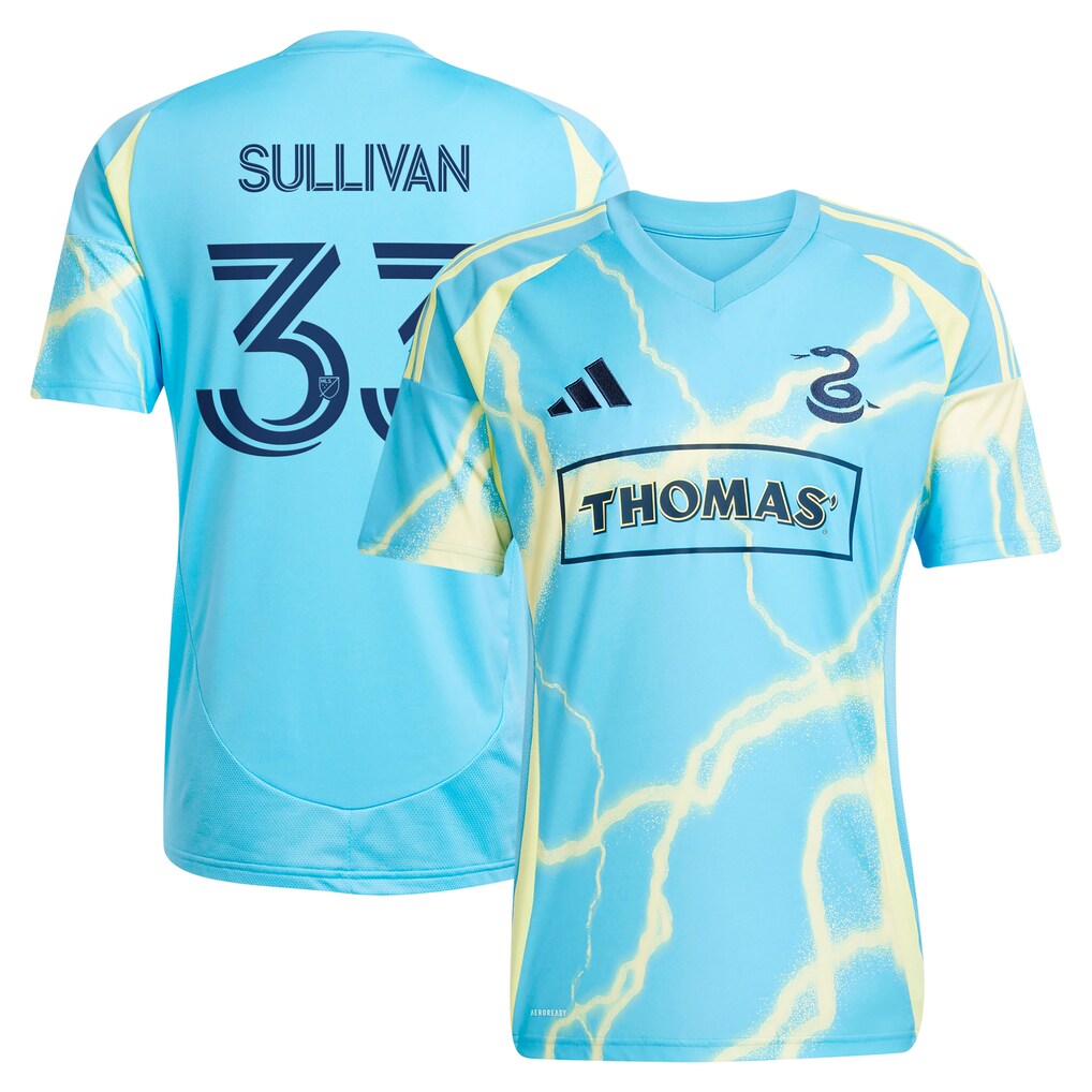 Men's Philadelphia Union Quinn Sullivan adidas Blue 2025 The Voltage Kit Replica Player Jersey - Ujersey