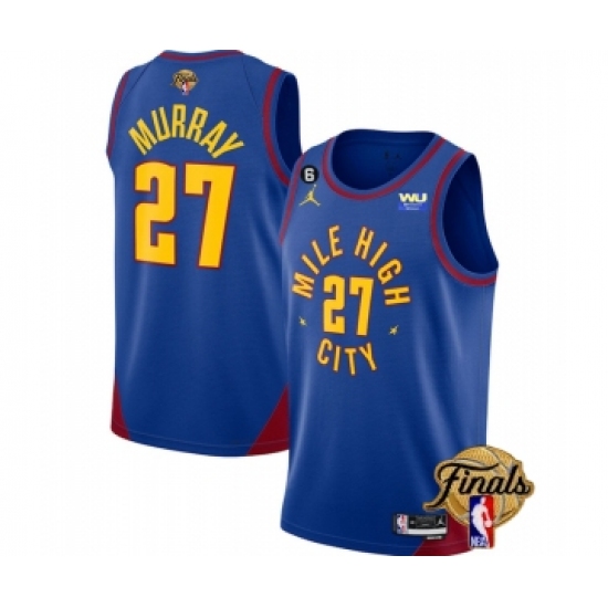 Men's Denver Nuggets #27 Jamal Murray Blue 2023 Finals Statement Edition With NO.6 Stitched Basketball Jersey - Ujersey
