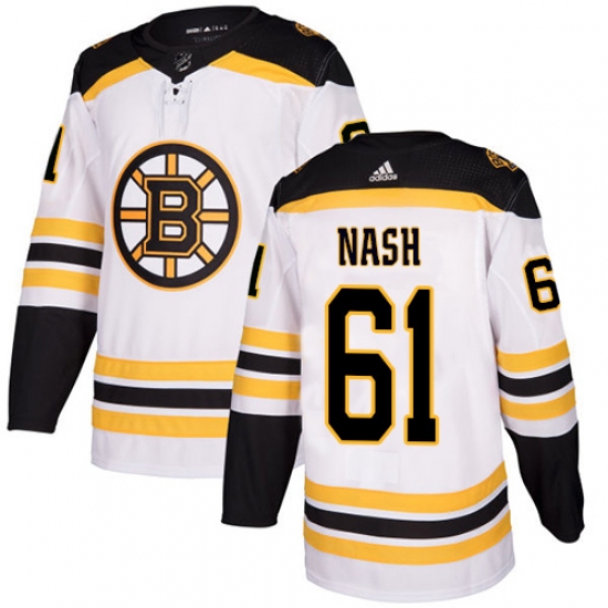 Men's Adidas Boston Bruins #61 Rick Nash Authentic White Away NHL Jersey - Ujersey