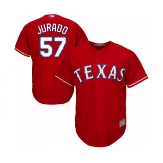 Youth Texas Rangers #57 Ariel Jurado Authentic Red Alternate Cool Base Baseball Player Jersey - Ujersey