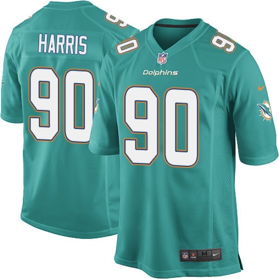 Men's Nike Miami Dolphins #90 Charles Harris Game Aqua Green Team Color NFL Jersey - Ujersey