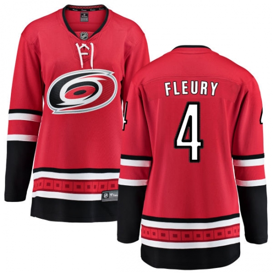Women's Carolina Hurricanes #4 Haydn Fleury Fanatics Branded Red Home Breakaway NHL Jersey - Ujersey