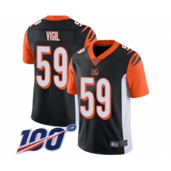 Men's Cincinnati Bengals #59 Nick Vigil Black Team Color Vapor Untouchable Limited Player 100th Season Football Jersey - Ujersey