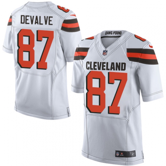 Men's Nike Cleveland Browns #87 Seth DeValve Elite White NFL Jersey - Ujersey