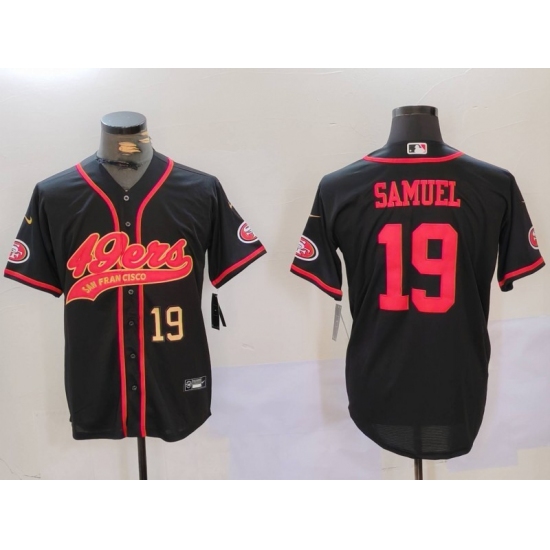 Men's San Francisco 49ers#19 Deebo Samuel Black With Cool Base Stitched Baseball Jerseys - Ujersey