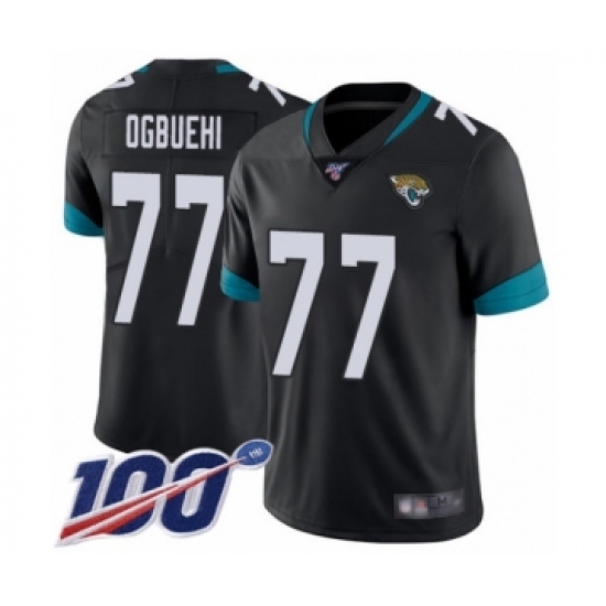 Men's Jacksonville Jaguars #77 Cedric Ogbuehi Black Team Color Vapor Untouchable Limited Player 100th Season Football Jersey - Ujersey