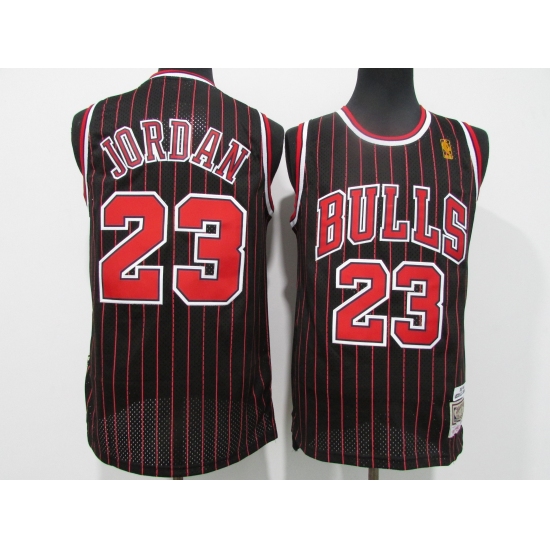 Men's Chicago Bulls #23 Michael Jordan Black Throwback Finished Basketball Jersey - Ujersey