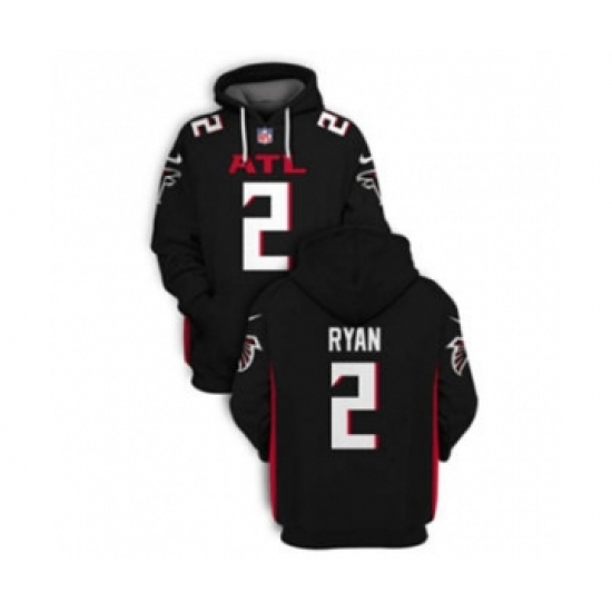 Men's Atlanta Falcons #2 Matt Ryan 2021 Black Pullover Football Hoodie - Ujersey
