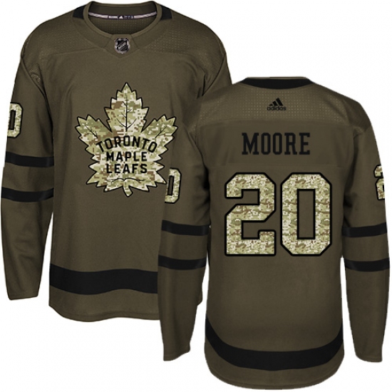 Youth Adidas Toronto Maple Leafs #20 Dominic Moore Authentic Green Salute to Service NHL Jersey - Ujersey