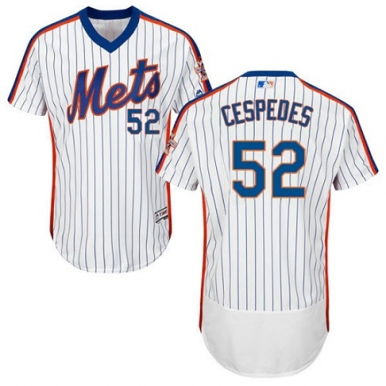 Men's Majestic New York Mets #52 Yoenis Cespedes White Alternate Flex Base Authentic Collection MLB Jersey - Ujersey