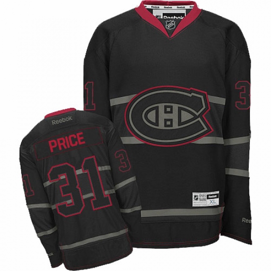Men's Reebok Montreal Canadiens #31 Carey Price Authentic Black Ice NHL Jersey - Ujersey