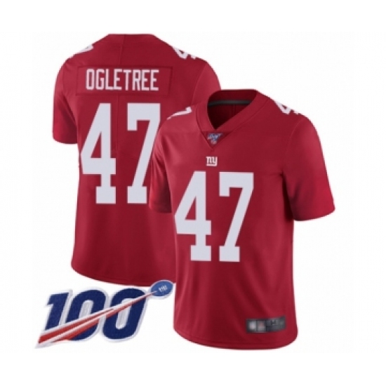 Youth New York Giants #47 Alec Ogletree Red Limited Red Inverted Legend 100th Season Football Jersey - Ujersey