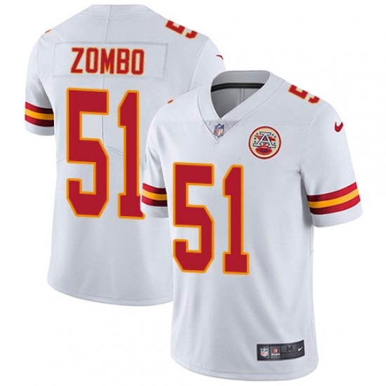 Youth Nike Kansas City Chiefs #51 Frank Zombo White Vapor Untouchable Limited Player NFL Jersey - Ujersey
