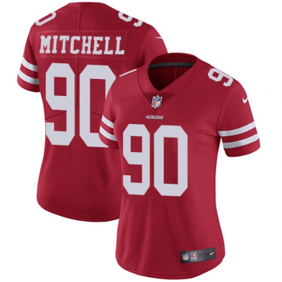 Women's Nike San Francisco 49ers #90 Earl Mitchell Red Team Color Vapor Untouchable Limited Player NFL Jersey - Ujersey