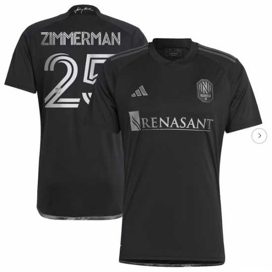 Mens Nashville SC Walker Zimmerman adidas Black 2023 Man In Black Kit Replica Player Jersey - Ujersey