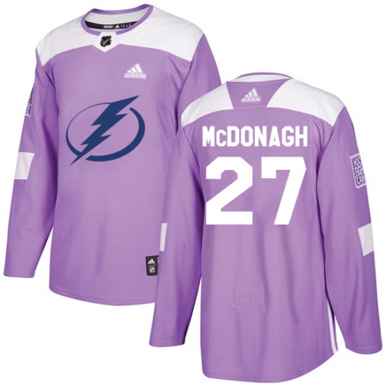 Youth Adidas Tampa Bay Lightning #27 Ryan McDonagh Authentic Purple Fights Cancer Practice NHL Jersey - Ujersey