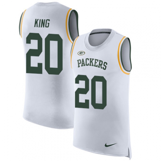 Men's Nike Green Bay Packers #20 Kevin King Limited White Rush Player Name & Number Tank Top NFL Jersey - Ujersey