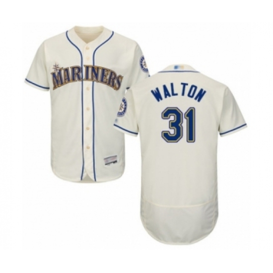 Men's Seattle Mariners #31 Donnie Walton Cream Alternate Flex Base Authentic Collection Baseball Player Jersey - Ujersey