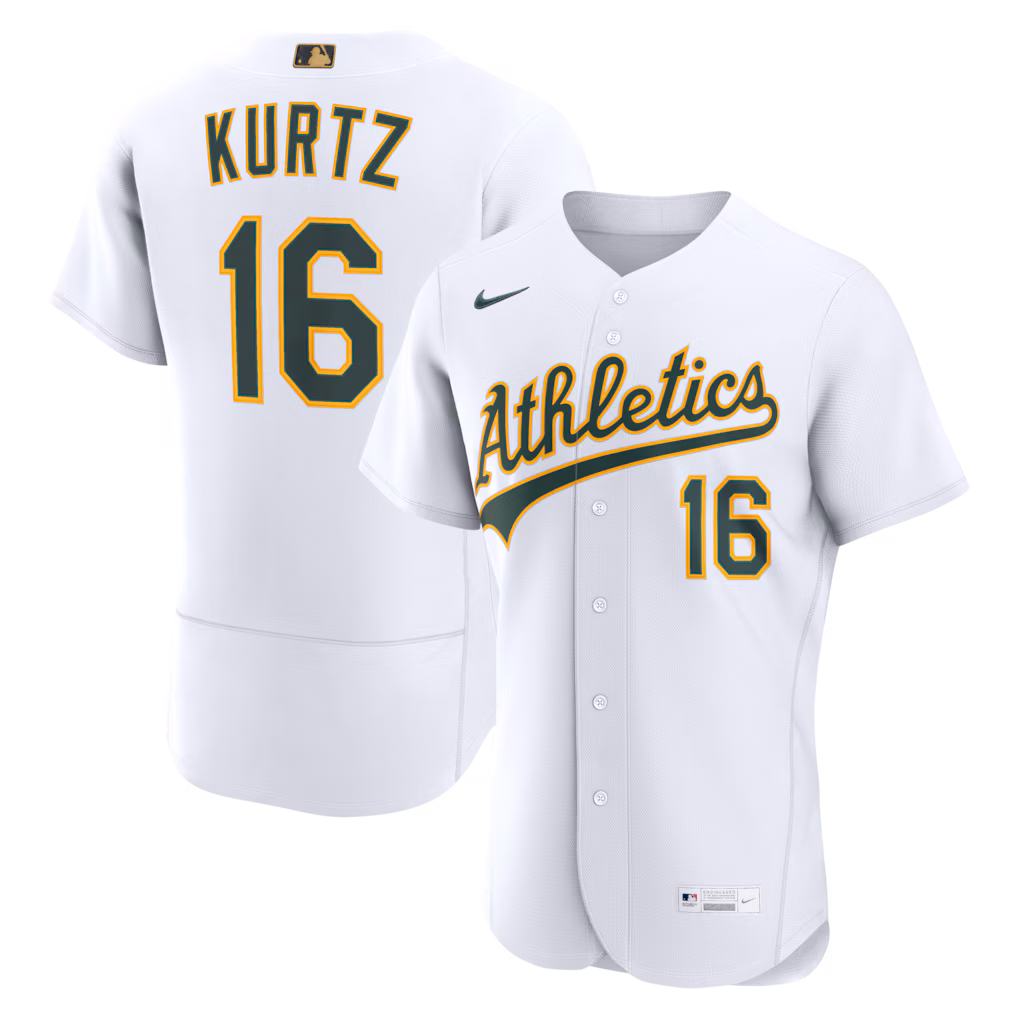 Men's Athletics Nick Kurtz Nike White MLB Awards Authentic Jersey - Ujersey