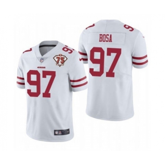 Men's San Francisco 49ers #97 Nick Bosa White 2021 75th Anniversary Vapor Untouchable Limited Jersey - Ujersey