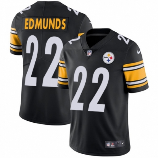 Men's Nike Pittsburgh Steelers #22 Terrell Edmunds Black Team Color Vapor Untouchable Limited Player NFL Jersey - Ujersey