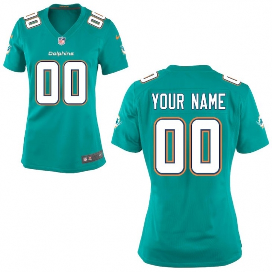Women's Miami Dolphins Nike Aqua Custom Game Jersey - Ujersey