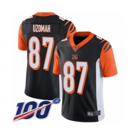 Men's Cincinnati Bengals #87 C.J. Uzomah Black Team Color Vapor Untouchable Limited Player 100th Season Football Jersey - Ujersey